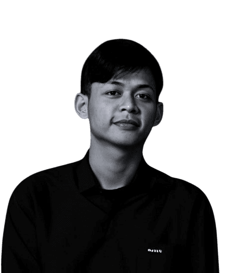 Person peeking from behind laptop